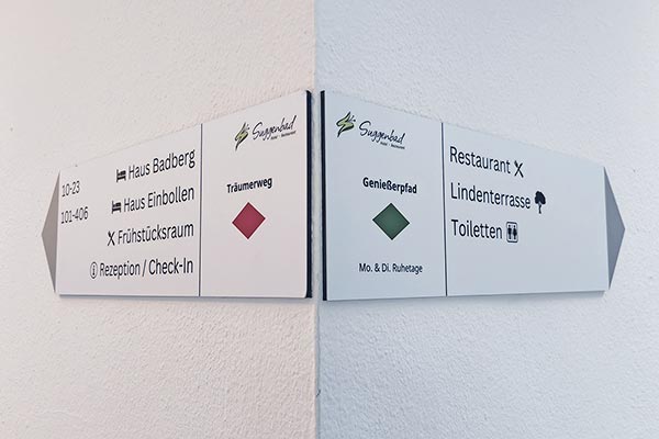 Wegweiser, damit Sie sich bei uns zurecht finden